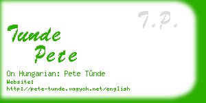 tunde pete business card